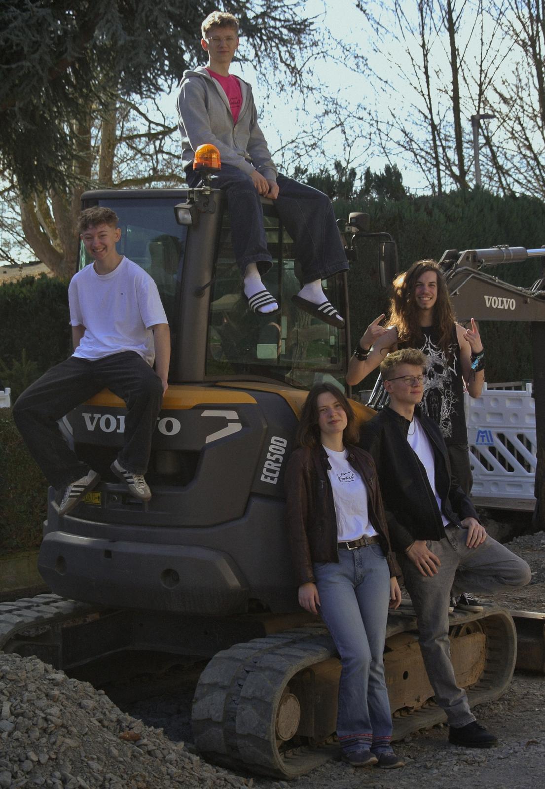 Kontrast Soest Bandfoto auf einem Bagger
